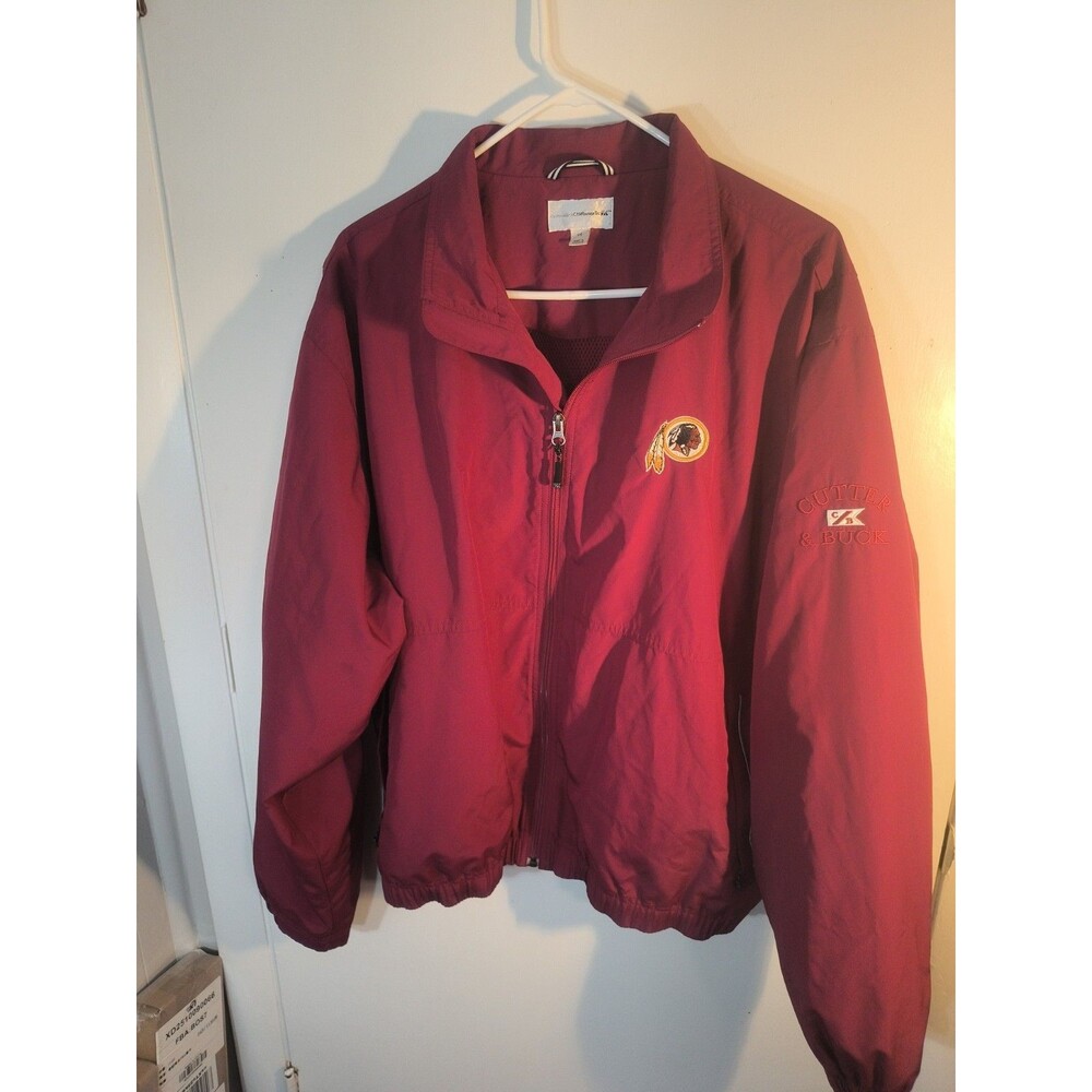 Cutter & Buck Washington Redskins CB DryTec Full Zip Track Jacket Mens Large Red